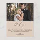 Terracotta Wedding Minimalistisch Dankeschön Karte (Hinten)
