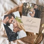 Terracotta Wedding Minimalistisch Dankeschön Karte<br><div class="desc">Budget Hochzeit Handgeschriebene Dankeschön Karten,  die ein Foto auf der Vorder- und Rückseite haben. Die Dankeschön-Karten enthalten eine moderne,  weiße und schwarze handgeschriebene kursive Schriftzeichen-Typografie,  die elegant,  einfach und modern nach einem minimalistischen einfachen Hochzeitstag-Fest zu verwenden sind.</div>