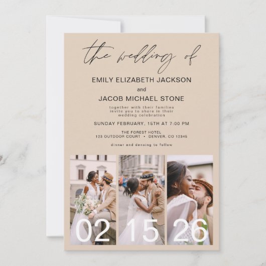 Terracotta Wedding Minimalistisch QR Code Einladung (Vorderseite)