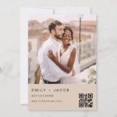 Terracotta Wedding Minimalistisch QR Code Einladung (Rückseite)