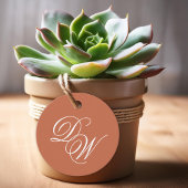 Terracotta Wedding Monogram Classic Simple Brown Geschenkanhänger