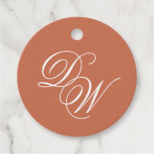 Terracotta Wedding Monogram Classic Simple Brown Geschenkanhänger (Vorderseite)