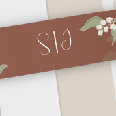 Terracotta Wedding Monogram Floral Custom Einladungsbanderole
