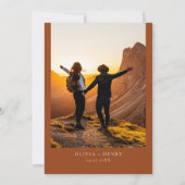 Terracotta Wedding Mountain Wildblume Foto Einladung (Rückseite)