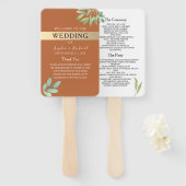 Terracotta Wedding Program Fächer (Vorne und Hinten)