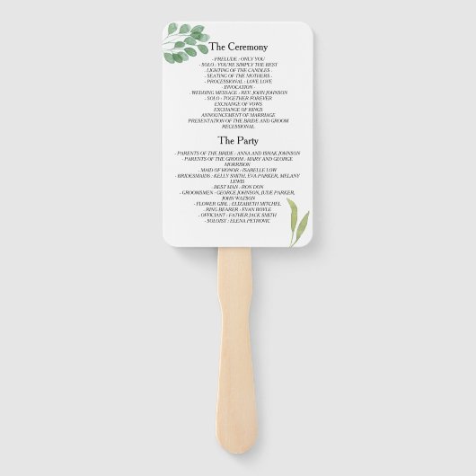 Terracotta Wedding Program Fächer (Rückseite)