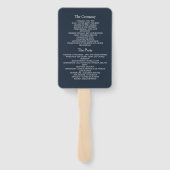 Terracotta Wedding Program Hand Fan Fächer (Rückseite)