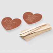 Terracotta Wedding Program Heart Fächer (Non-assembled)