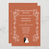 Terracotta Wedding Reception Einladung BrideGroom (Vorne/Hinten)