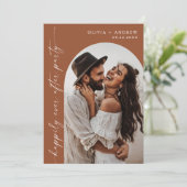 Terracotta Wedding Reception Einladung | Nach dem  (Stehend Vorderseite)