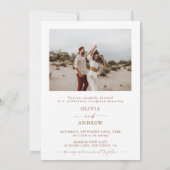 Terracotta Wedding Reception Einladung | Nach dem  (Rückseite)