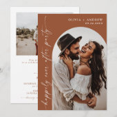 Terracotta Wedding Reception Einladung | Nach dem  (Vorne/Hinten)