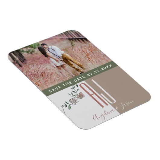 Terracotta Wedding rettet das Datum der Einladung Magnet (Rechte Seite)