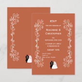 Terracotta Wedding RSVP Card Bridge Design Karte (Vorne/Hinten)