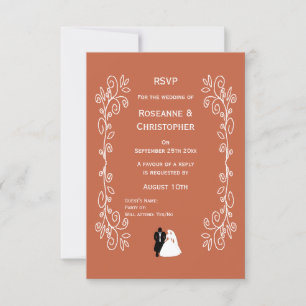 Terracotta Wedding RSVP Card Bridge Design Karte