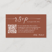 Terracotta Wedding RSVP Website QR Code Foto Begleitkarte (Vorderseite)