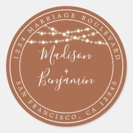 TerraCotta Wedding Rücksendeadresse Runder Aufkleber