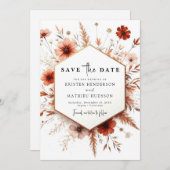 Terracotta Wedding Save The Date (Vorne/Hinten)