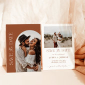 Terracotta Wedding Save the Date, Boho Rett Dates Einladung
