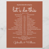 Terracotta Wedding Schedule Timeline (Vorderseite)