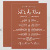 Terracotta Wedding Schedule Timeline (Vorne/Hinten)