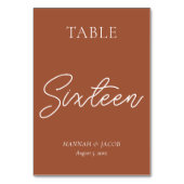 Terracotta Wedding Sixteen Tischnummer (Rückseite)