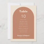 Terracotta Wedding Table 10 Seating Chart Card Kar Einladung (Rückseite)