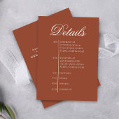 Terracotta Wedding Timeline Details Simple RSVP Begleitkarte