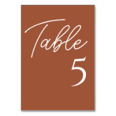 Terracotta Wedding Tischnummer (Vorderseite)