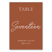 Terracotta Wedding Tischnummer (Vorderseite)