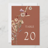 Terracotta Wedding Tischnummern (Vorderseite)