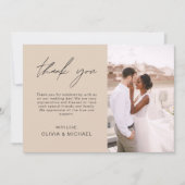 Terracotta Wedding Vielen Dank Foto Einfaches Eleg Dankeskarte (Vorderseite)