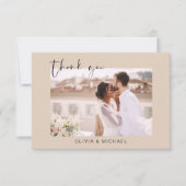 Terracotta Wedding Vielen Dank Foto Minimalistisch Dankeskarte (Vorderseite)