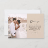 Terracotta Wedding Vielen Dank Foto Minimalistisch Dankeskarte (Rückseite)