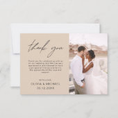 Terracotta Wedding Vielen Dank Foto Minimalistisch Dankeskarte (Vorderseite)