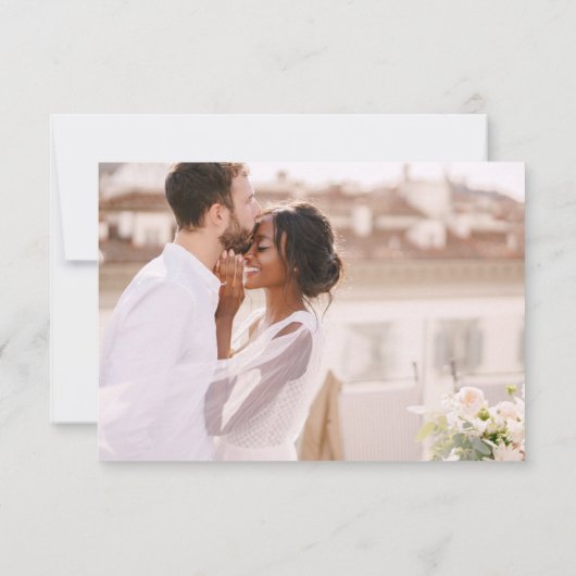 Terracotta Wedding Vielen Dank Foto Minimalistisch Dankeskarte (Rückseite)