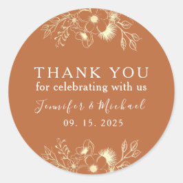 Terracotta Wedding Vielen Dank Runder Aufkleber