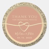 Terracotta Wedding Vielen Dank Runder Aufkleber (Vorderseite)