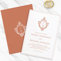 Terracotta Wedding Wappen Monogram Formal