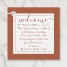 Terracotta Wedding Willkommensgeschenk Beutel