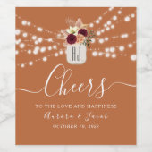 Terracotta Wedding Wine Label Weinetikett (Einzelnes Label)