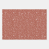 Terracotta Weihnachten, Bäume, Polka Punkte Urlaub Geschenkpapier Set (Vorderseite 3)