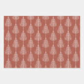 Terracotta Weihnachten, Bäume, Polka Punkte Urlaub Geschenkpapier Set (Vorderseite)
