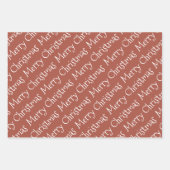 Terracotta Weihnachtstypografie - Moderner Urlaub Geschenkpapier Set (Vorderseite)