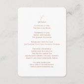 Terracotta Weißes Hochzeitsempfang Details Begleitkarte (Vorderseite)