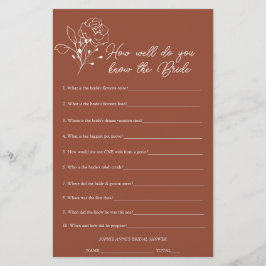 Terracotta Wer das Bride Brautparty Game kennt