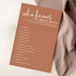 Terracotta Wer die Braut mit dem besten Duschspiel