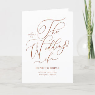 Terracotta Whimsical Calligraphy Boho Wedding Programm