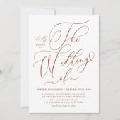 Terracotta Whimsical Calligraphy QR Code Wedding Einladung (Vorderseite)