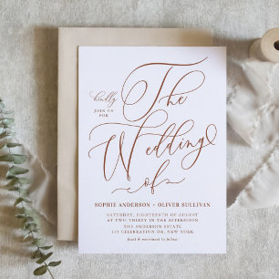 Terracotta Whimsical Calligraphy Wedding Einladung